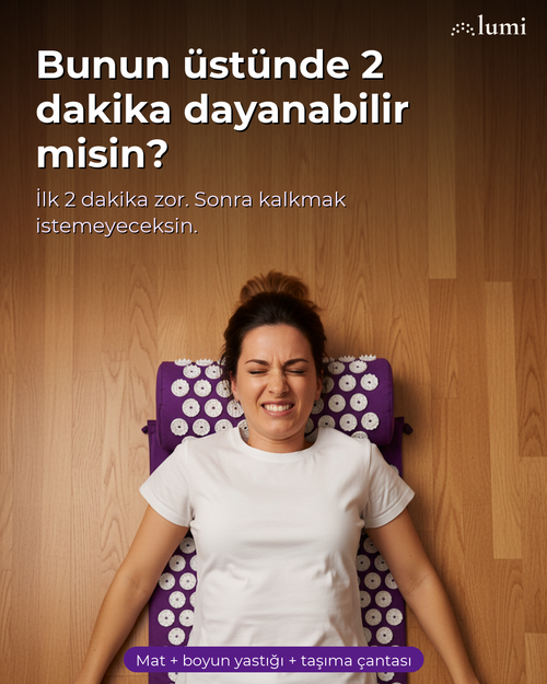 Lumi Mat Akupresür Matı Seti: Dikenli Mat + Boyun Yastığı + Taşıma Çantası